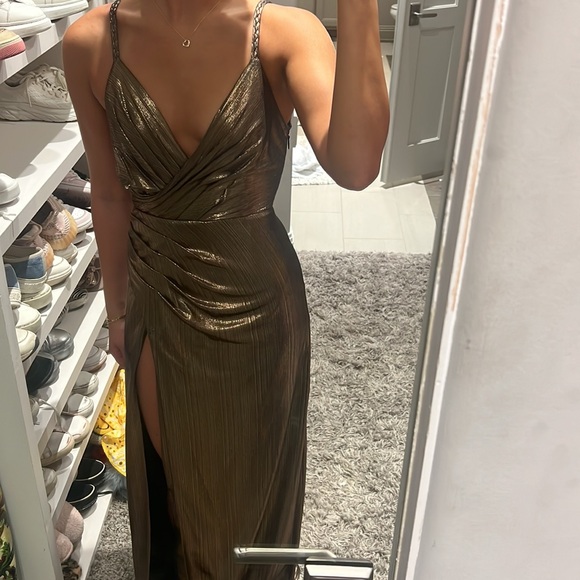 Retrofete Yessi Dress Metallic Bronze - Picture 3 of 4